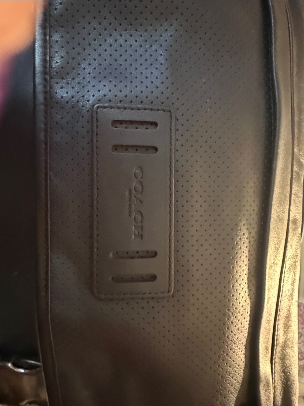 Coach Black Perforated Leather Men's Backpack